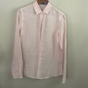 J. McLaughlin 100% Linen Shirt Button Up Blouse Size 4